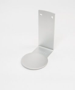 Zilverkleurig opvangbakje tegen witte achtergrond voor de Lesseau dispenser.